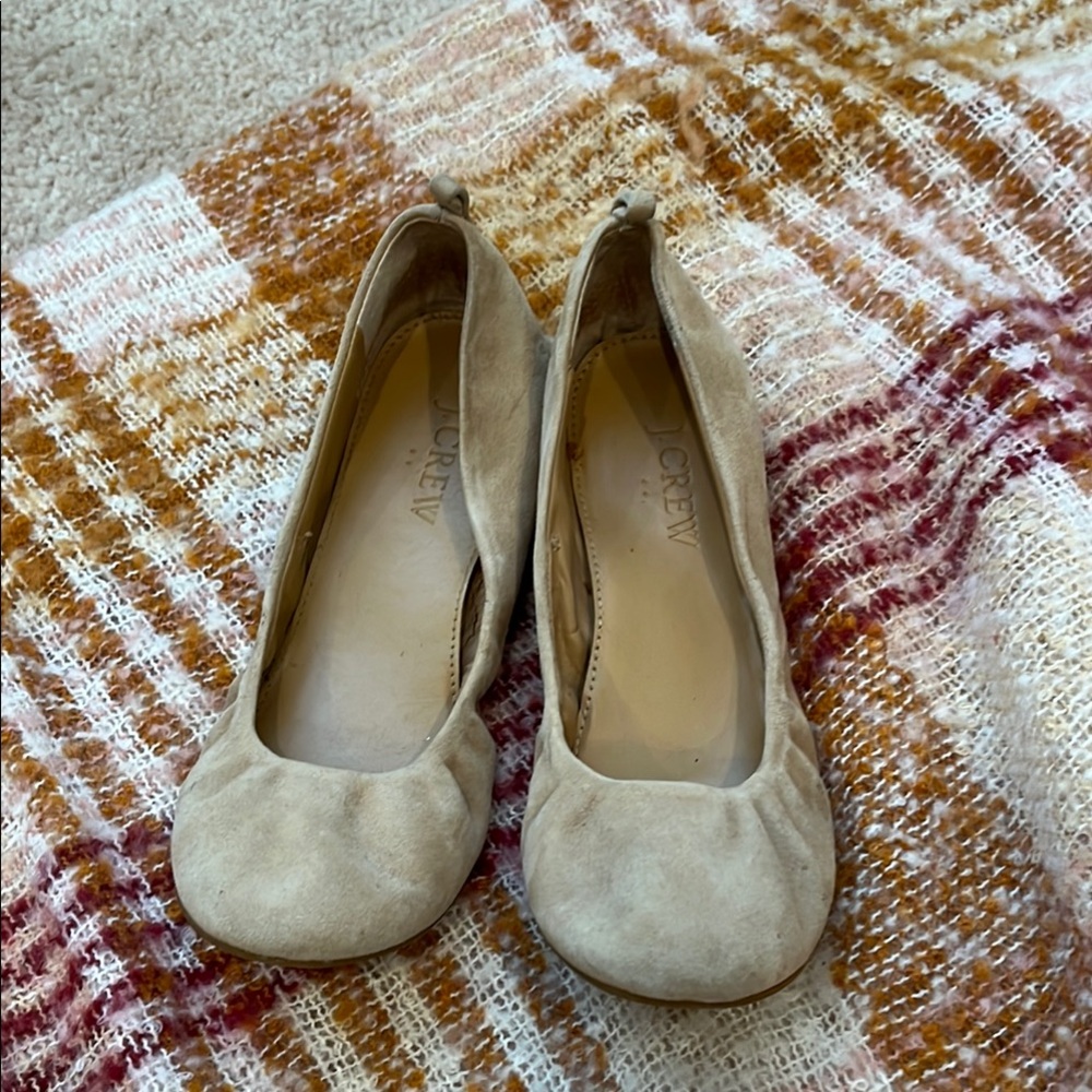 J. Crew Cream Flats with Rounded Toe and Minimalist Design